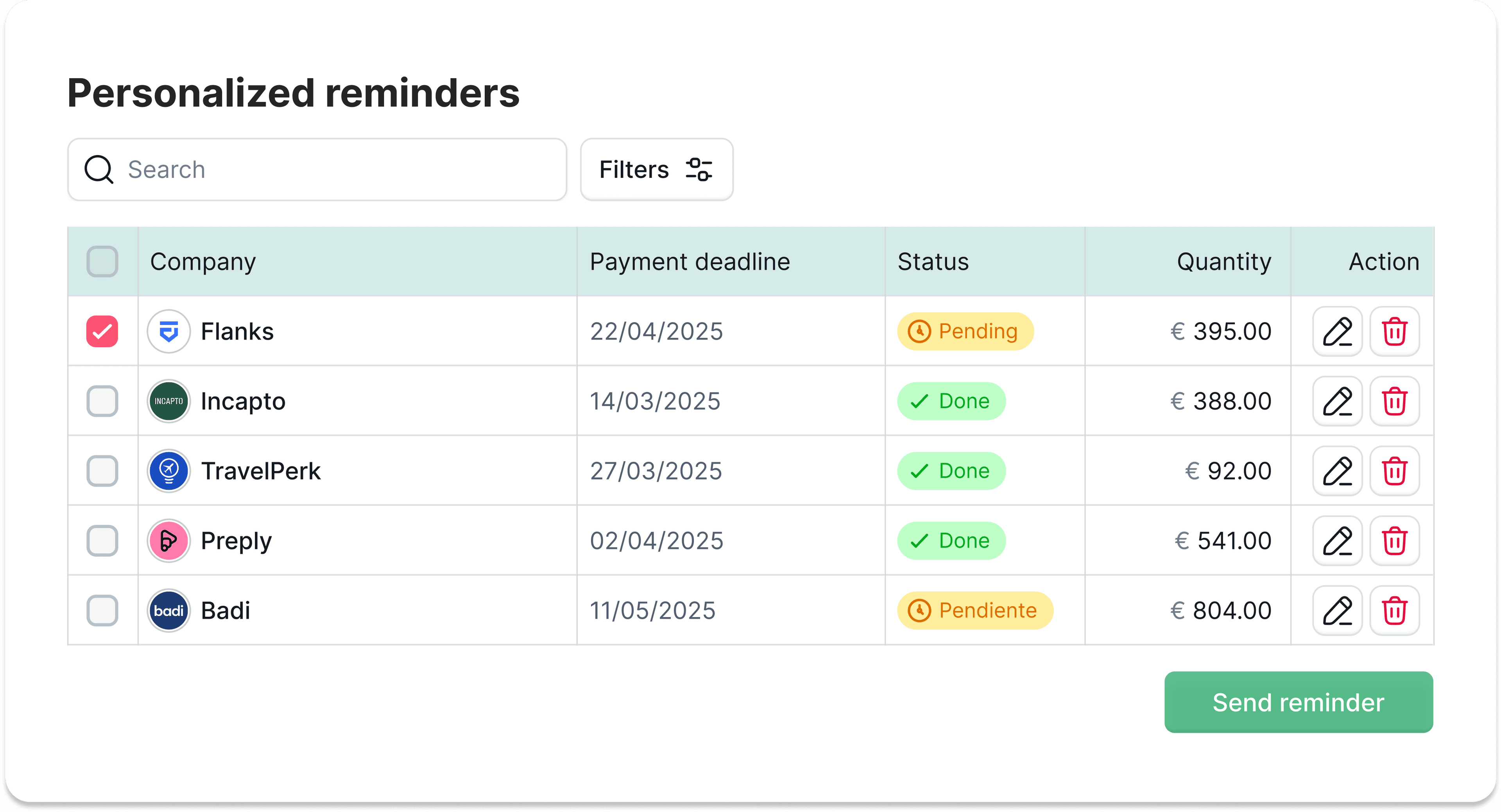 Accounts Receivable Reminders